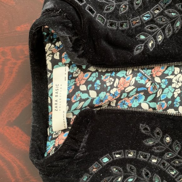 Black Velvet Bomber Jacket - Picture 2 of 4